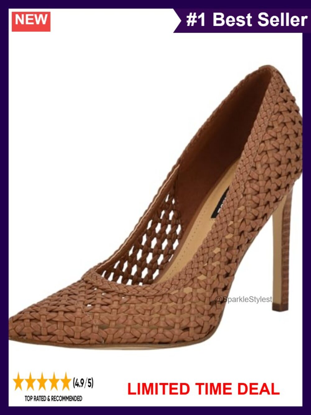 Nine West Tatiana Pointed Toe Stiletto Pump 3.96" High Heel Slip-On